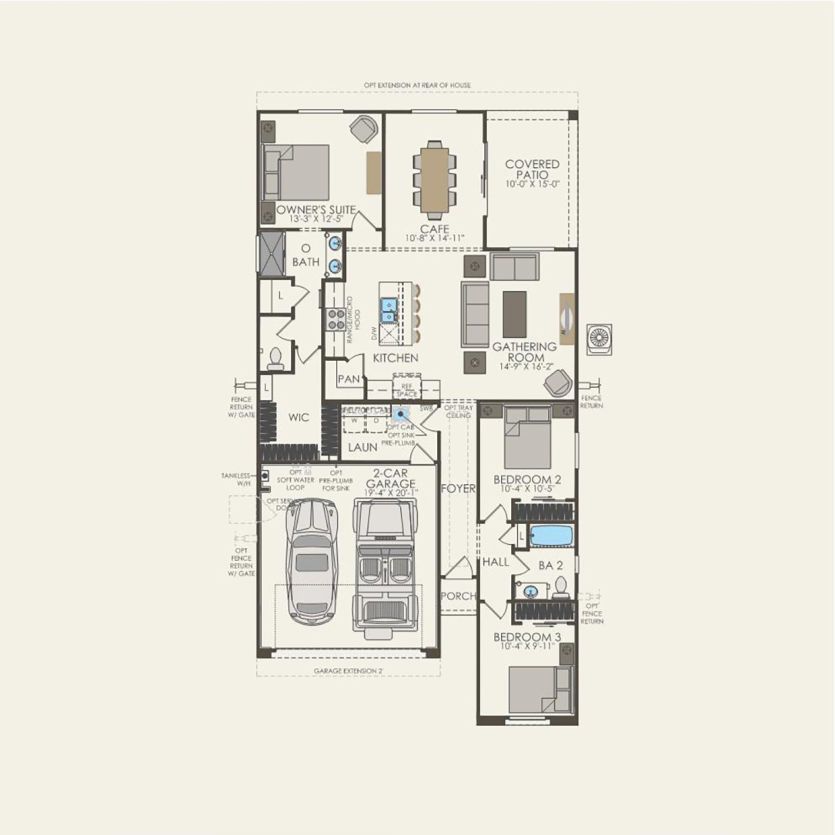 First Floor 3 br / 2 ba