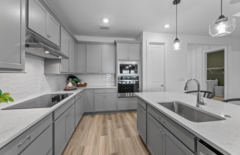 Kitchen with stainless steel appliances