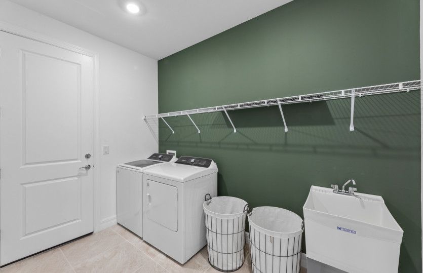 Large laundry room with optional utility sink
