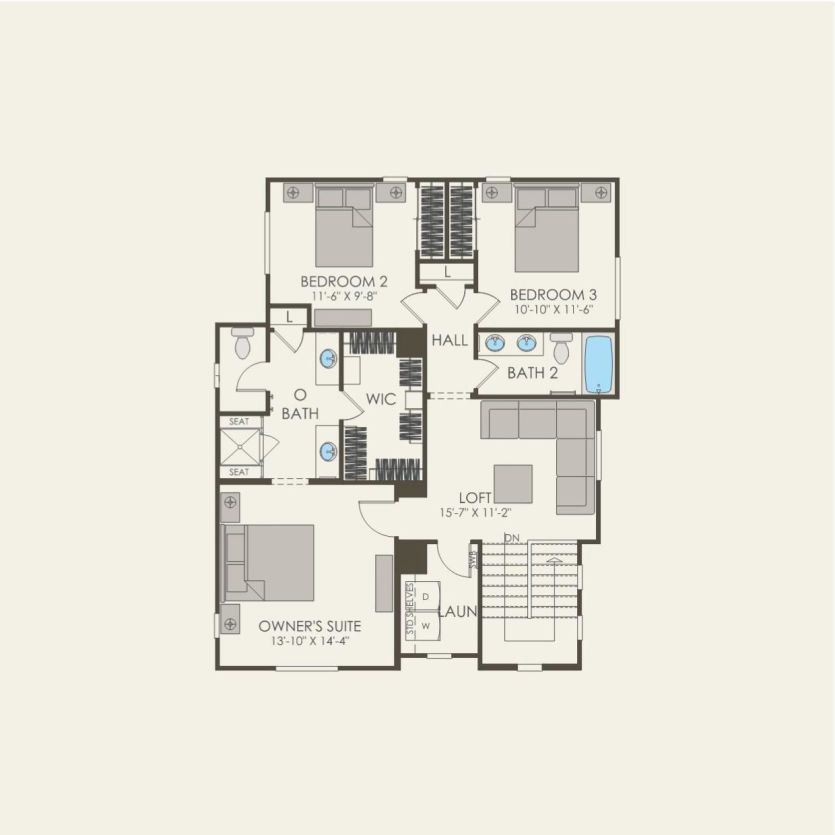 Second Floor 3 br / 2.5 ba