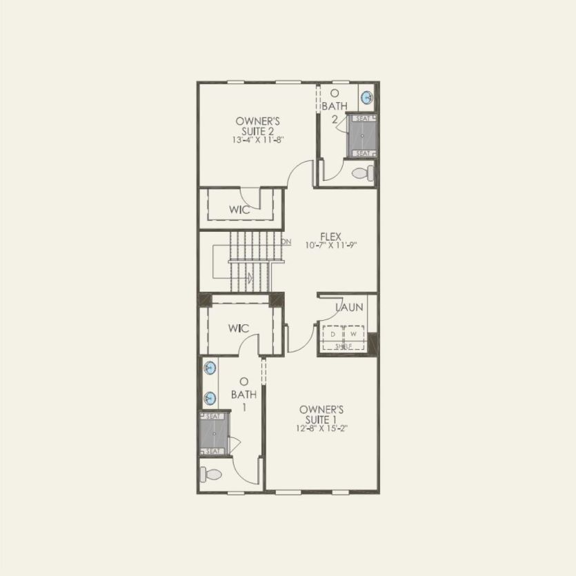 Second Floor 2 br / 2.5 ba
