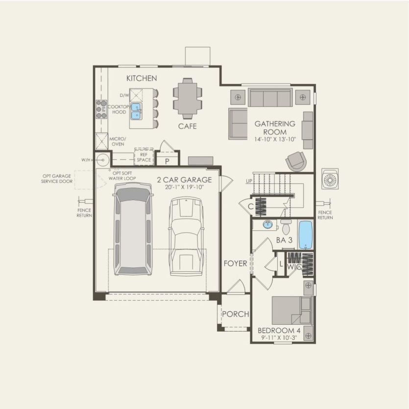 First Floor 4 br / 3 ba
