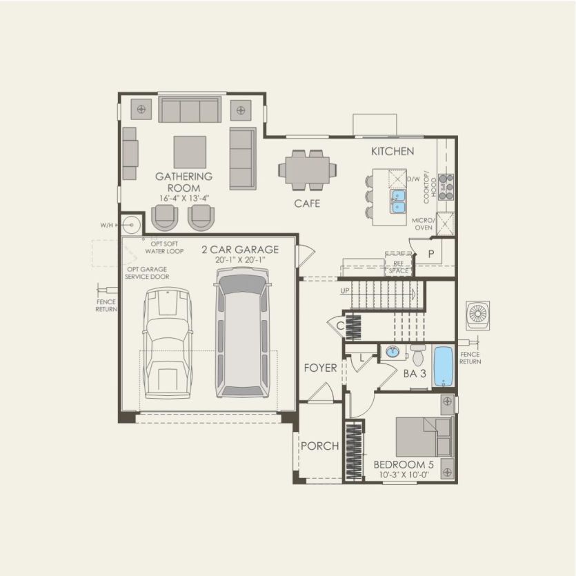 First Floor 5 br / 3 ba