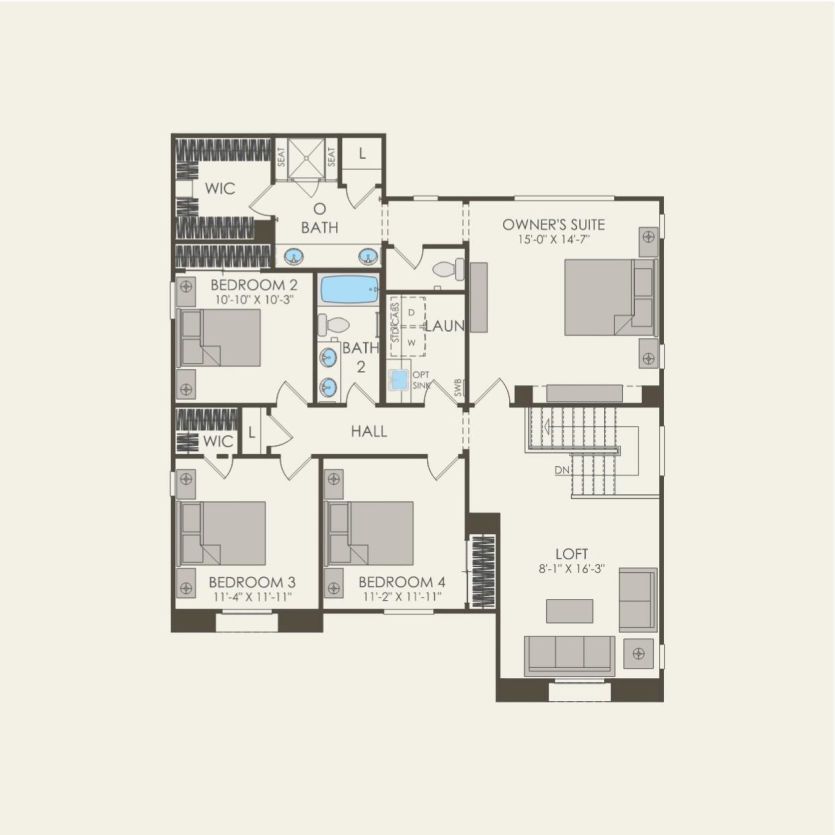 Second Floor 5 br / 3 ba