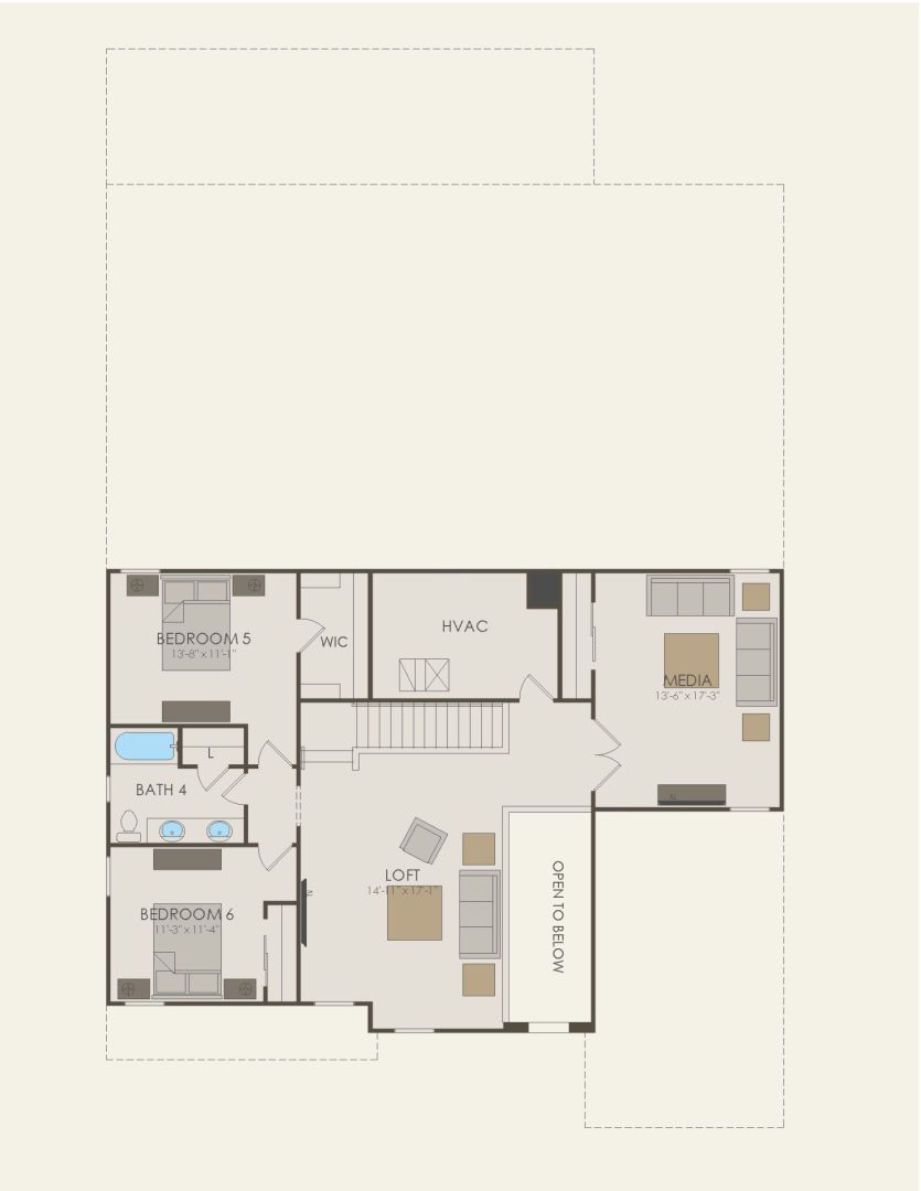 Second Floor 5 br / 6 ba