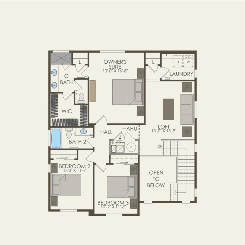 Second Floor 3 br / 2 ba