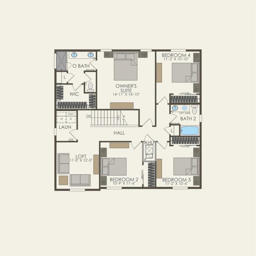 Second Floor 4 br / 2 ba