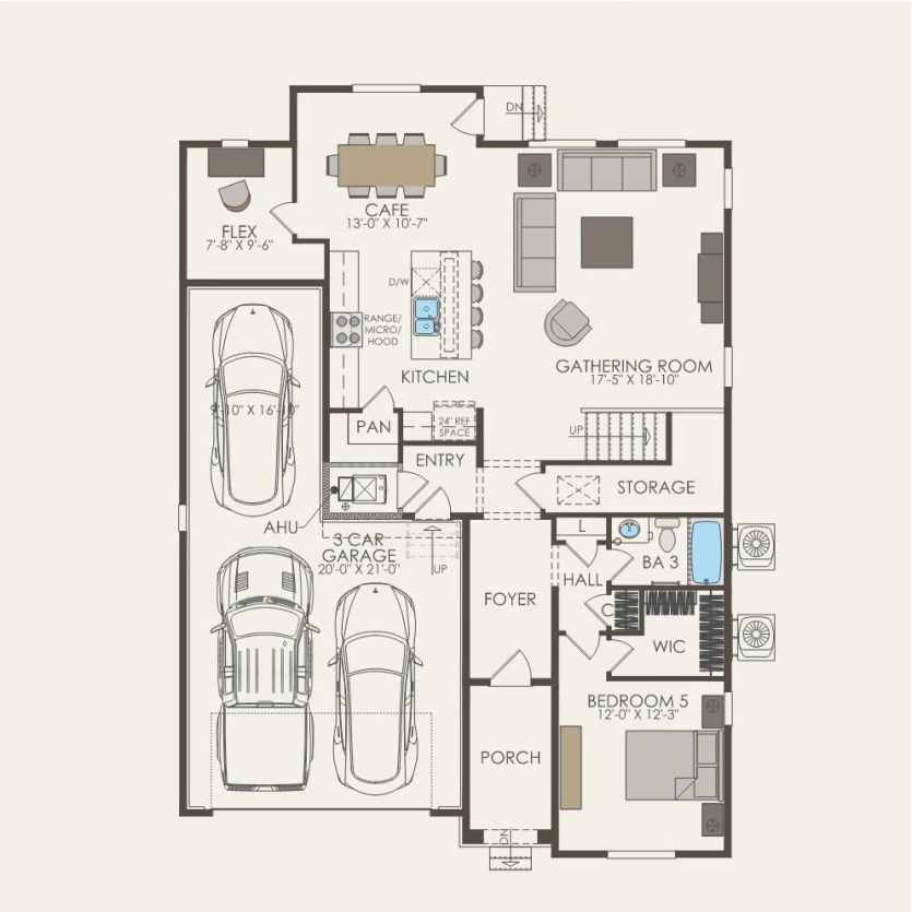 First Floor 5 br / 3 ba
