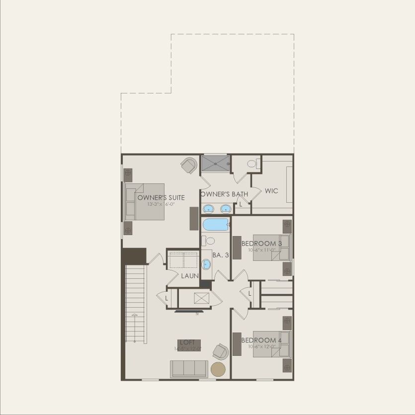 Second Floor 4 br / 3 ba