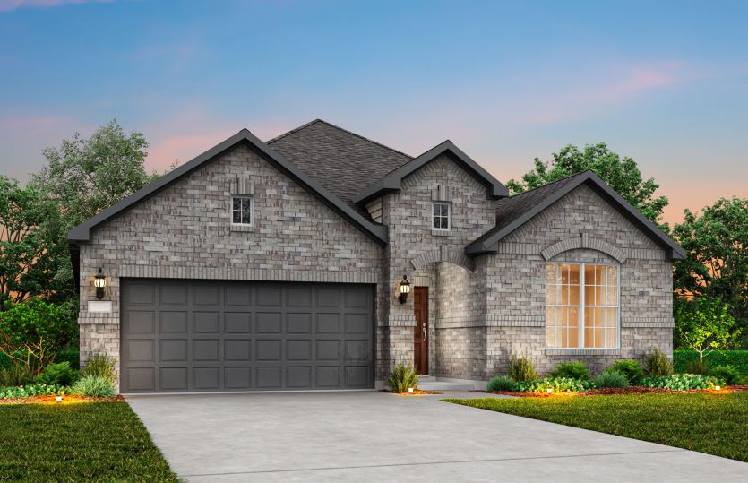 The Parker, a one-story home with 2-car garage, shown with Home Exterior 33