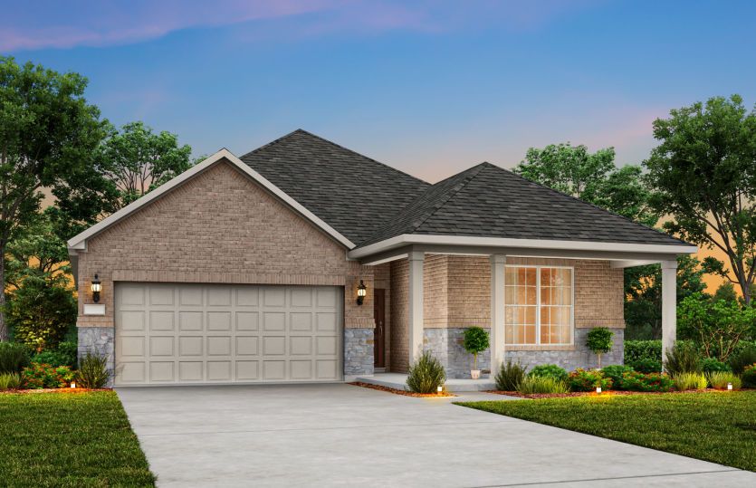 The Parker, a one-story home with 2-car garage, shown with Home Exterior 37