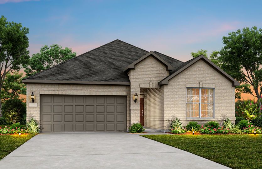 The Parker, a one-story home with 2-car garage, shown with Home Exterior 31