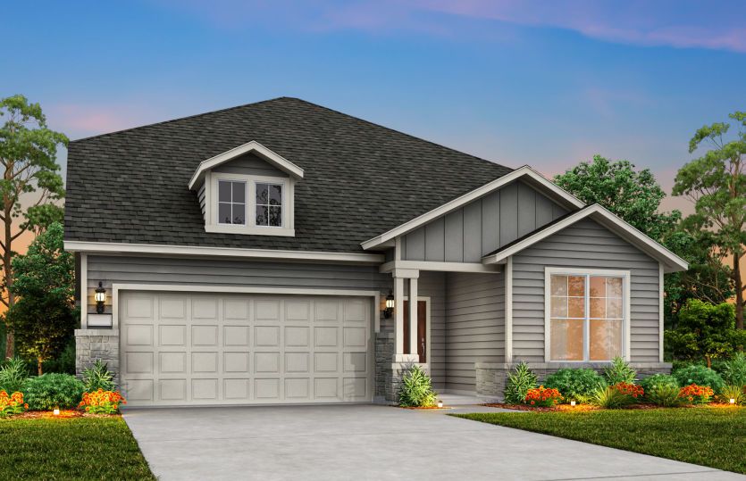 The Keller, a two-story home with 2-car garage, shown with Home Exterior 38