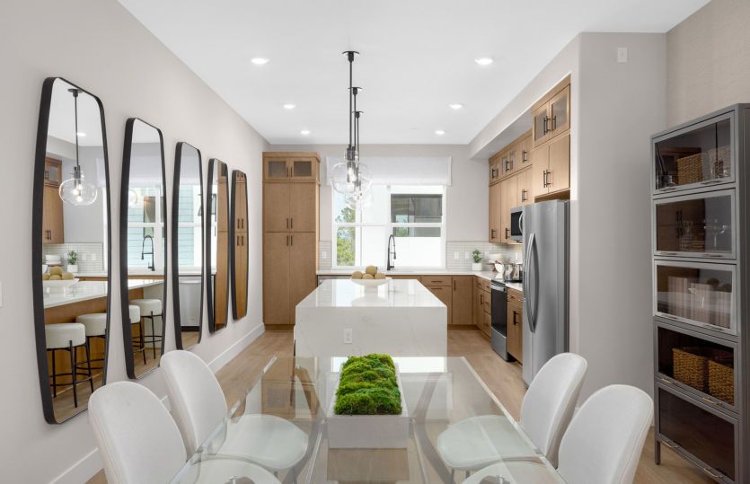 Cafe and kitchen with plenty of seating