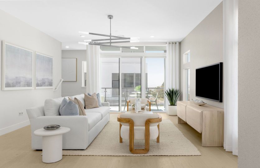 Gathering room with balcony access