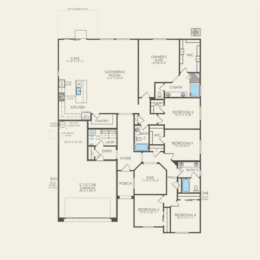 First Floor 5 br / 3 ba