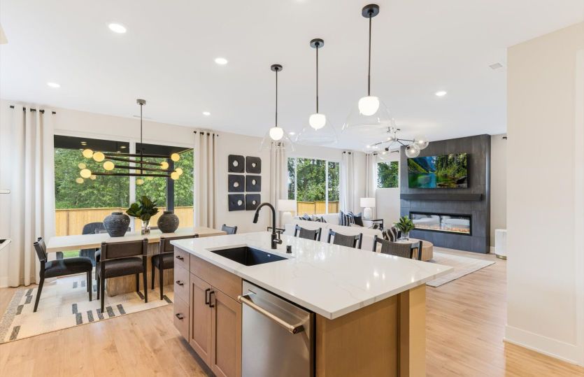 Kitchen Views to Dining and Living