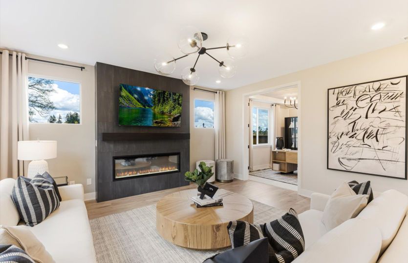Spacious Living Room with Fireplace