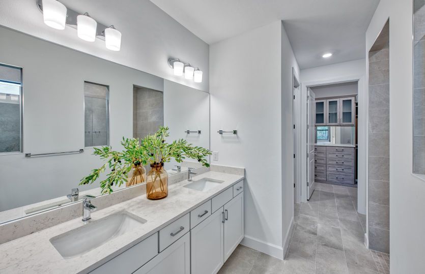 Owner's bathroom with double sink vanity