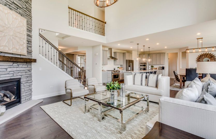 Two-Story Gathering Room Open to Kitchen