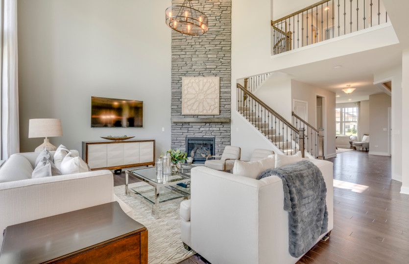 Gathering Room with Stone Fireplace