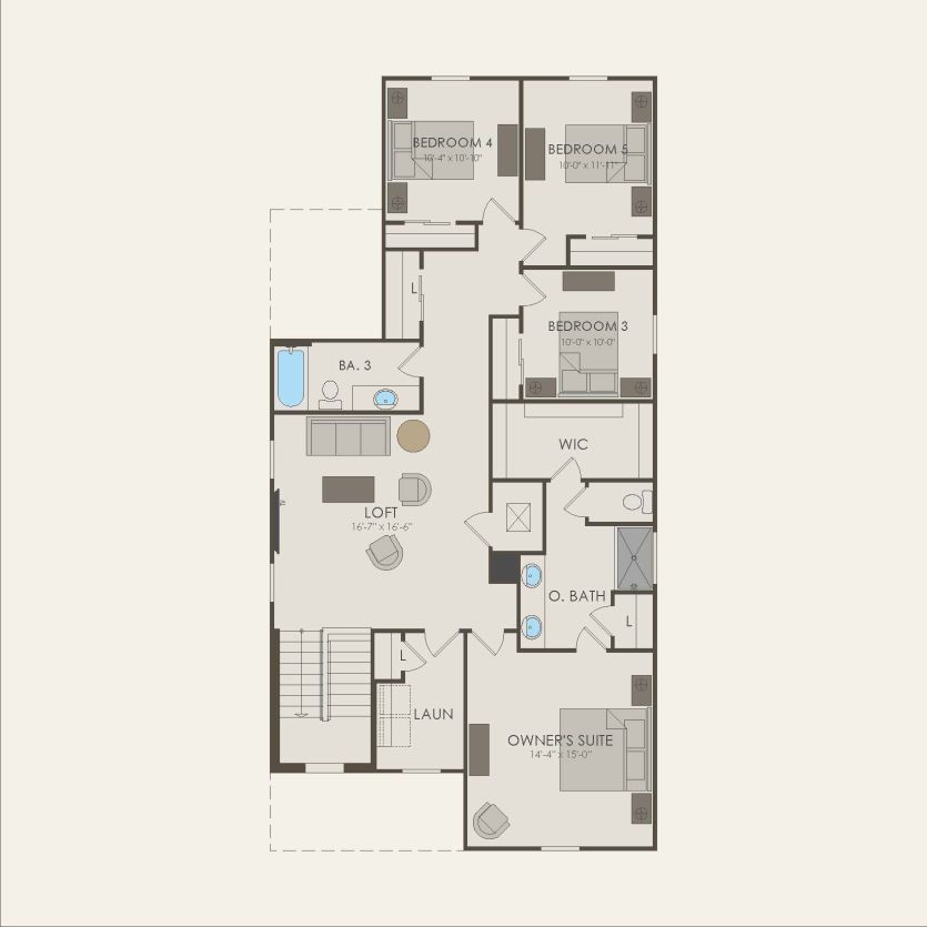 Second Floor 5 br / 3 ba