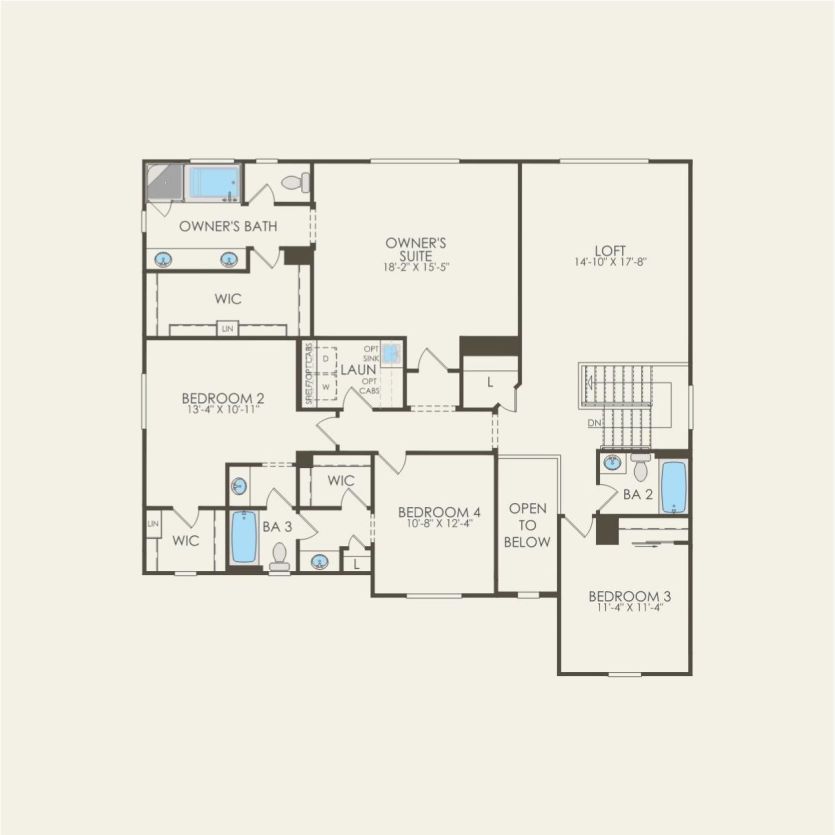 Second Floor 5 br / 4 ba