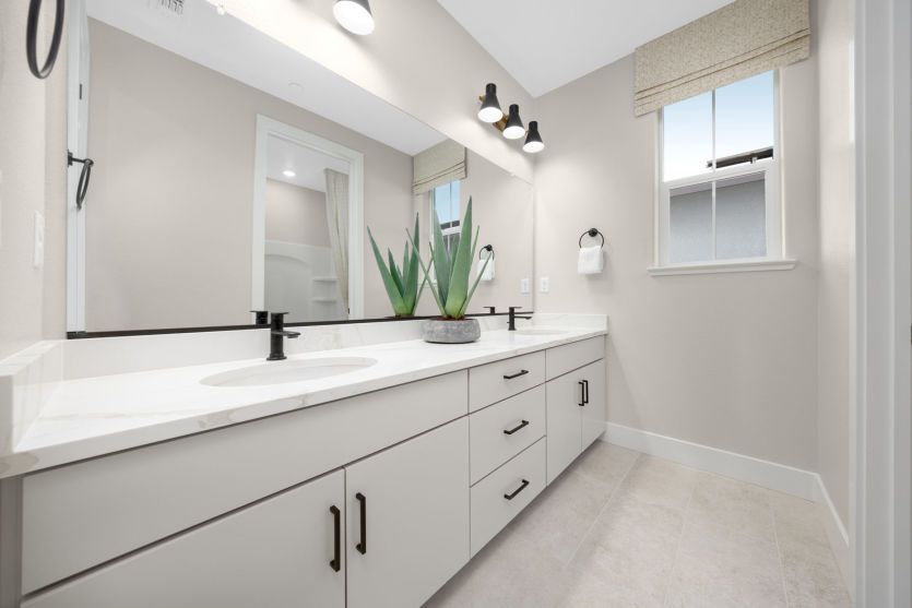 Secondary bath with plenty of counter space