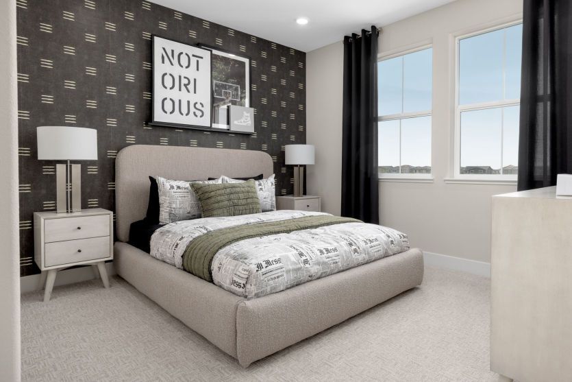 Secondary bedroom with natural sunlight