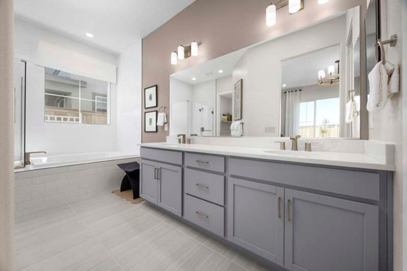 Owner's bathroom with separate tub and shower