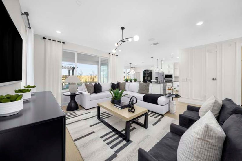 Spacious illuminated gathering room
