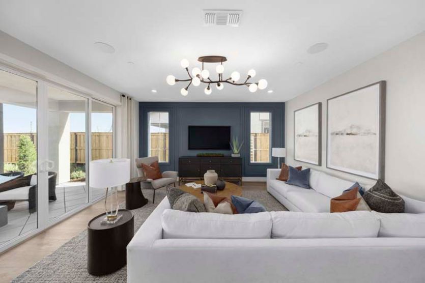 Spacious illuminated gathering room