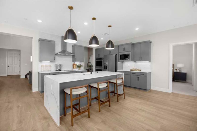 Luxurious kitchen with large center island