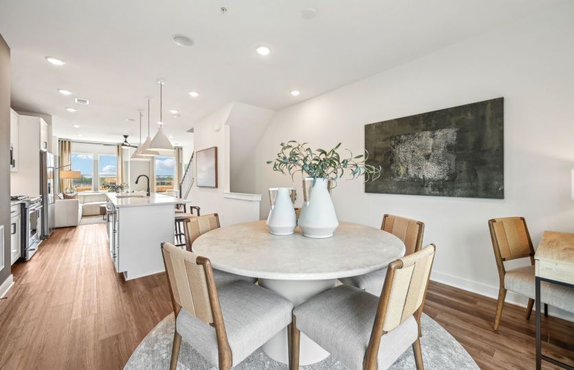 Café Overlooks the Kitchen and Gathering Room