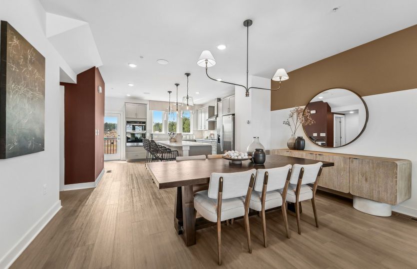 Café Opens to the Kitchen and Gathering Room