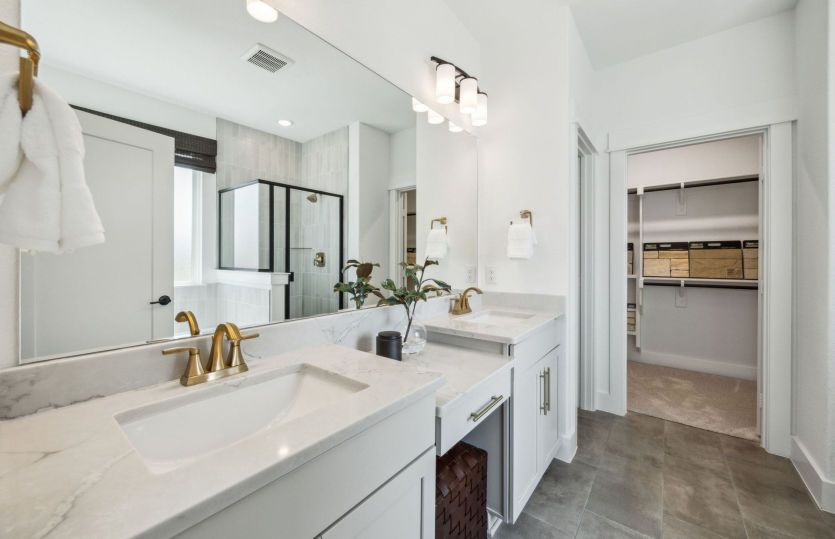 Double vanity in owner's bath