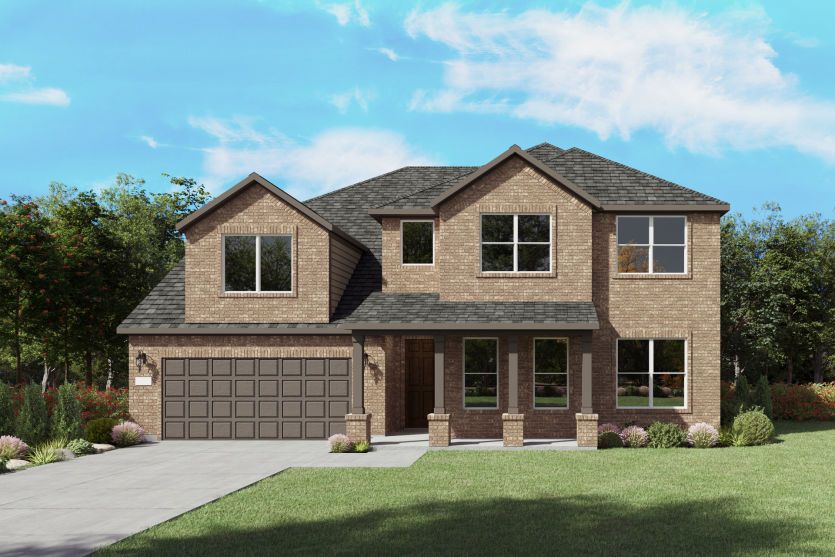 The Electra, a two-story new home design shown with home exterior LS 201