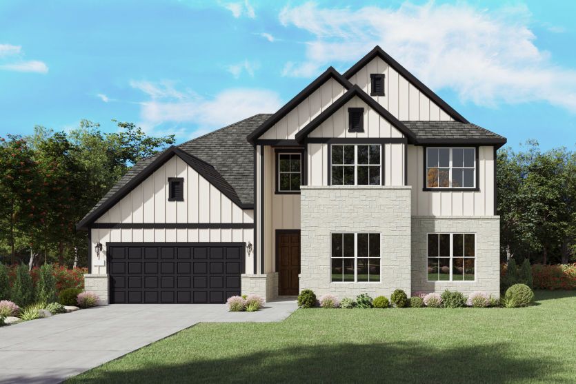 The Electra, a two-story new home design shown with home exterior HC 201