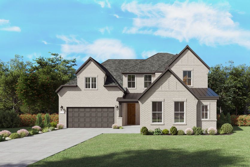 The Gillett, a two-story new home design shown with home exterior FC 202