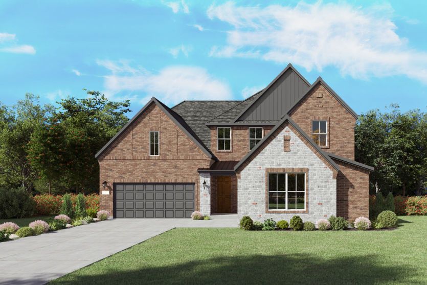 The Gillett, a two-story new home design shown with home exterior FC 201