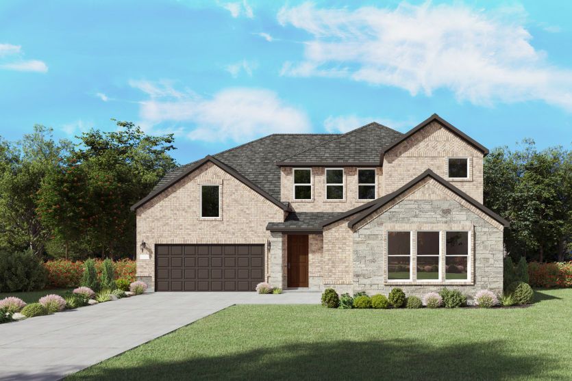 The Gillett, a two-story new home design shown with home exterior LS 201