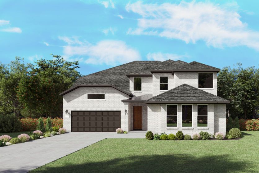 The Gillett, a two-story new home design shown with home exterior TR 201