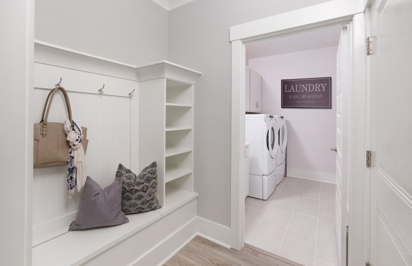 The convenient Drop Zone area is a perfect place to coats and tote bags.