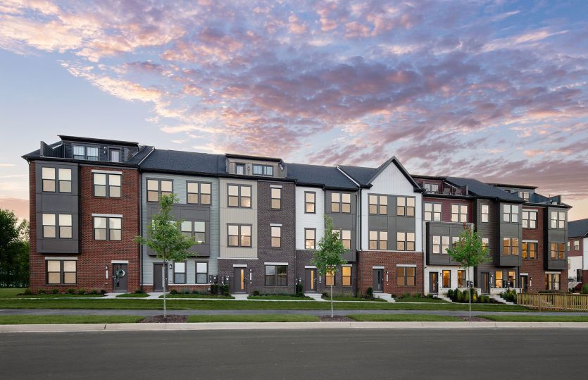 The new 3-level Halston at Watershed offers a rear-load 2-car garage in Laurel, MD