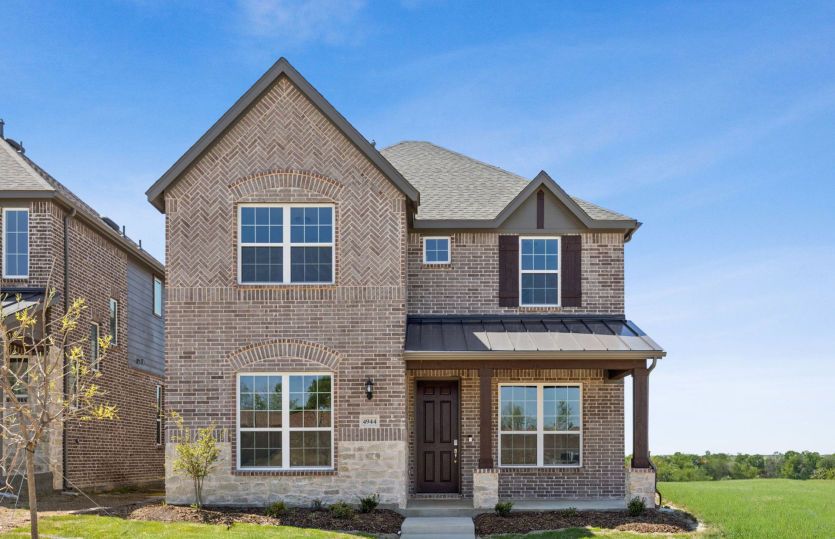The Westview, with covered front patio and 2-car rear-entry garage
