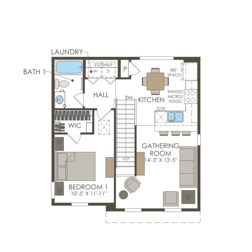 Second Floor 2 br / 2 ba