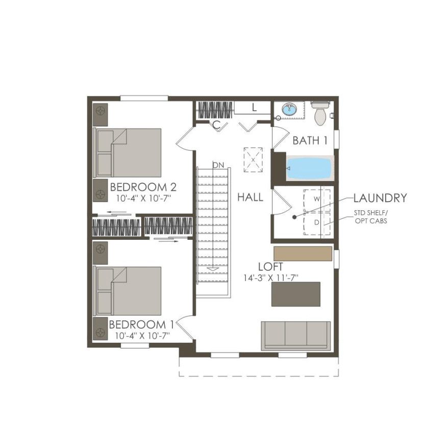 Second Floor 2 br / 1.5 ba
