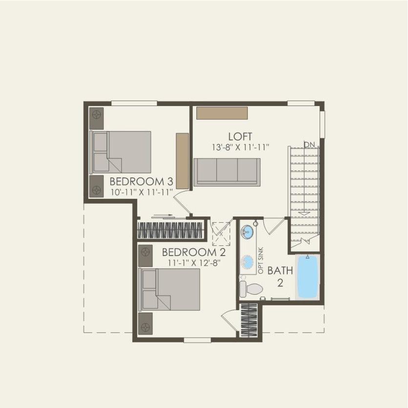 Third Floor 3 br / 2.5 ba