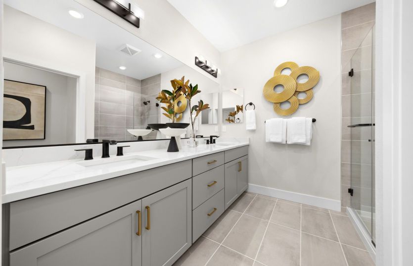 Owner's bathroom with double vanities