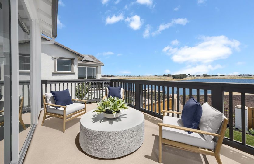 Private owner's suite balcony with lake views
